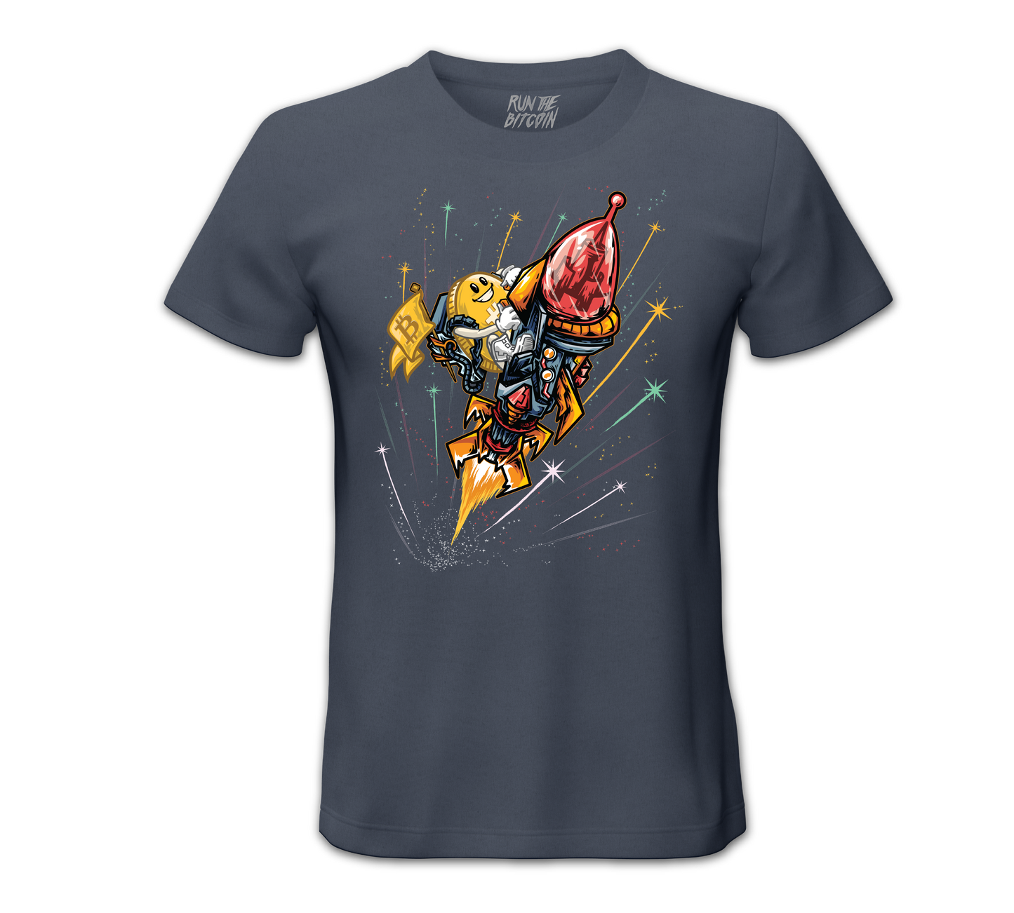 Bitcoin Riding Rocket Tee